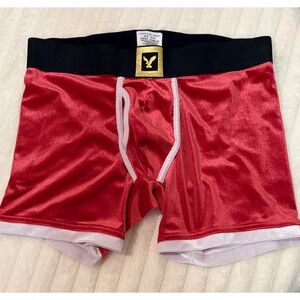 🎅 AEO Red Velvet Santa 🎄 Boxer Briefs Gold Buckle M/M 32-34